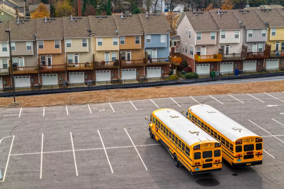 School Buses and Homes